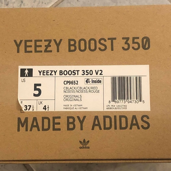 Yeezy boost 350 V2 size 5 bred - Picture 8 of 9